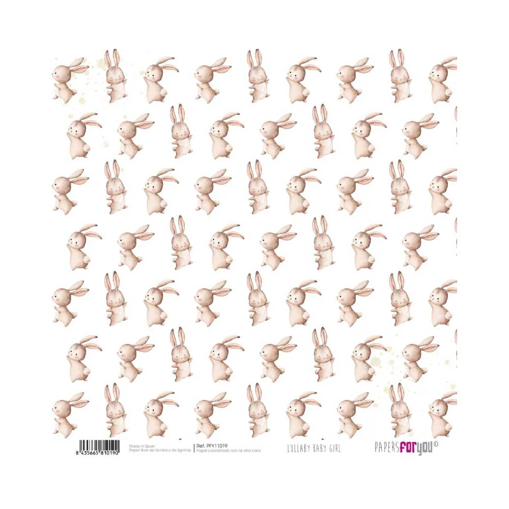 Set 24 Papeles Scrap 20x20cm Lullaby Baby Girl Papers For You - Image 19