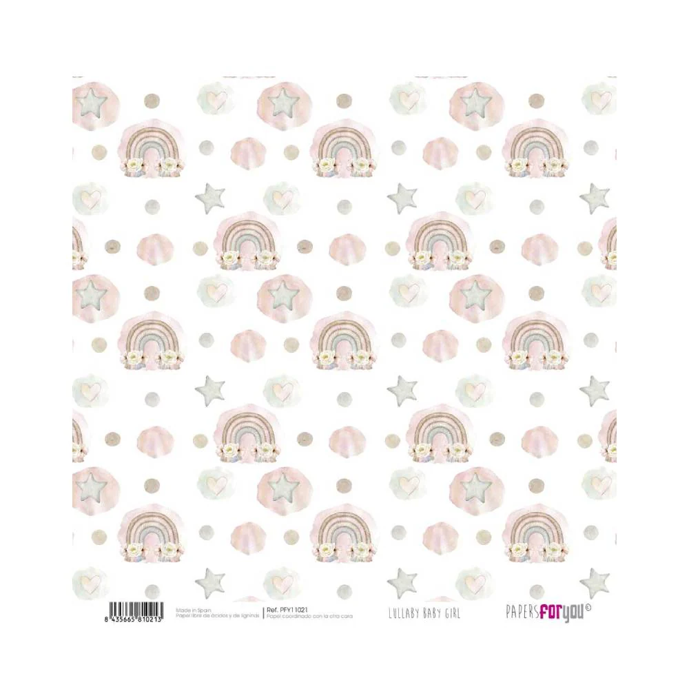 Set 24 Papeles Scrap 20x20cm Lullaby Baby Girl Papers For You - Image 21
