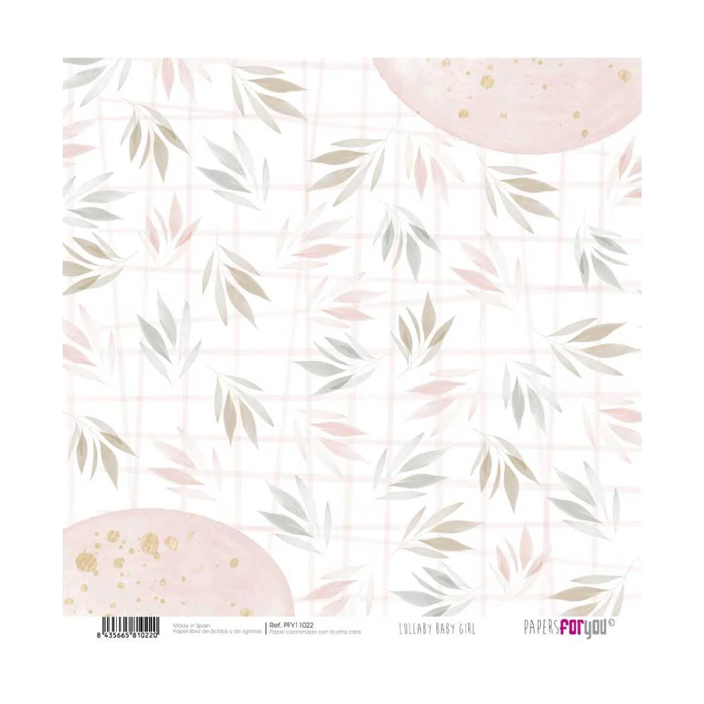 Set 24 Papeles Scrap 20x20cm Lullaby Baby Girl Papers For You - Image 23