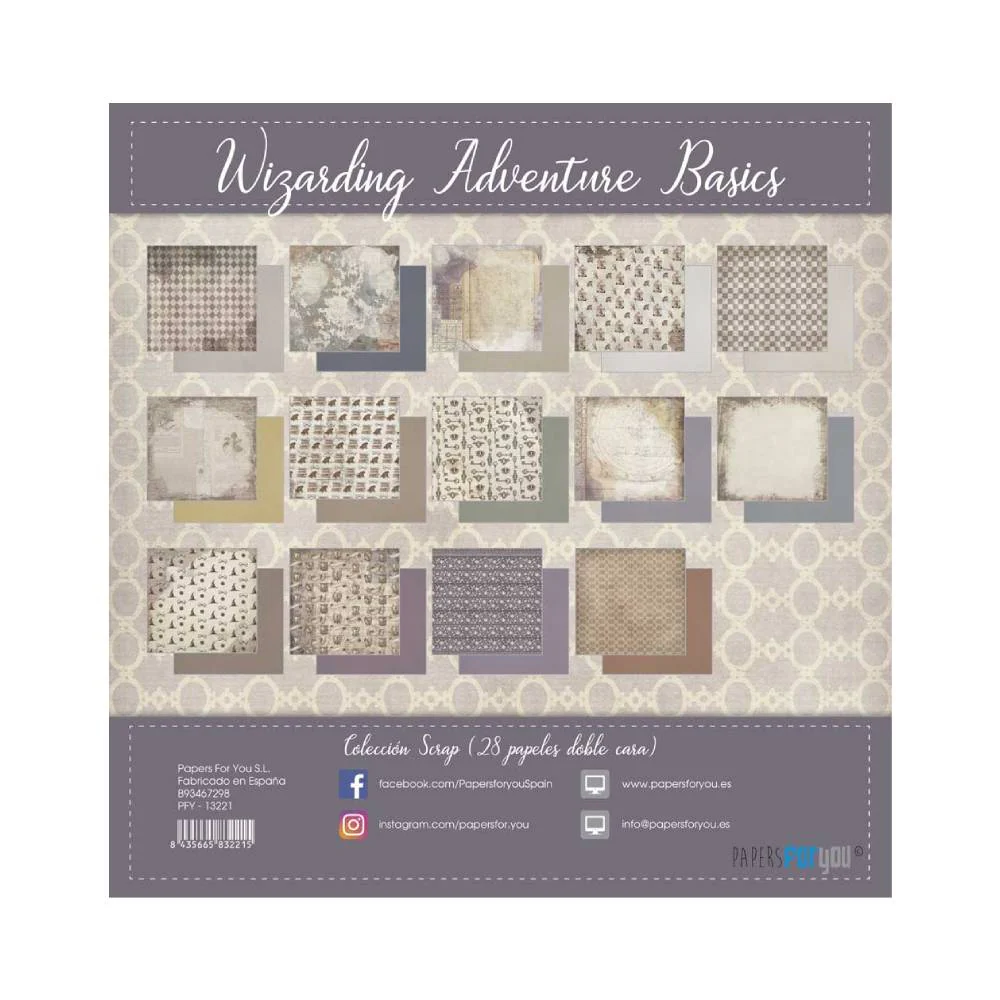 Set 28 Papeles Scrap 20x20 Wizarding Adventure Basics - Image 2