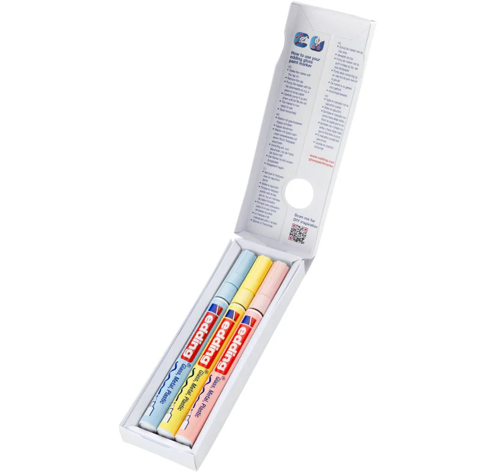 Set 3 Rotuladores Permanentes Tinta Opaca Edding 751 Pastel - Image 2