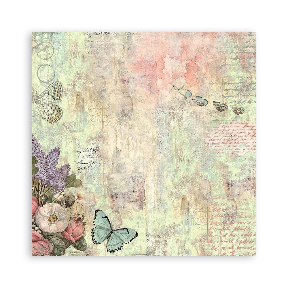 Set 4 Hojas de Tela 30x30 Wonderland Stamperia - Image 2