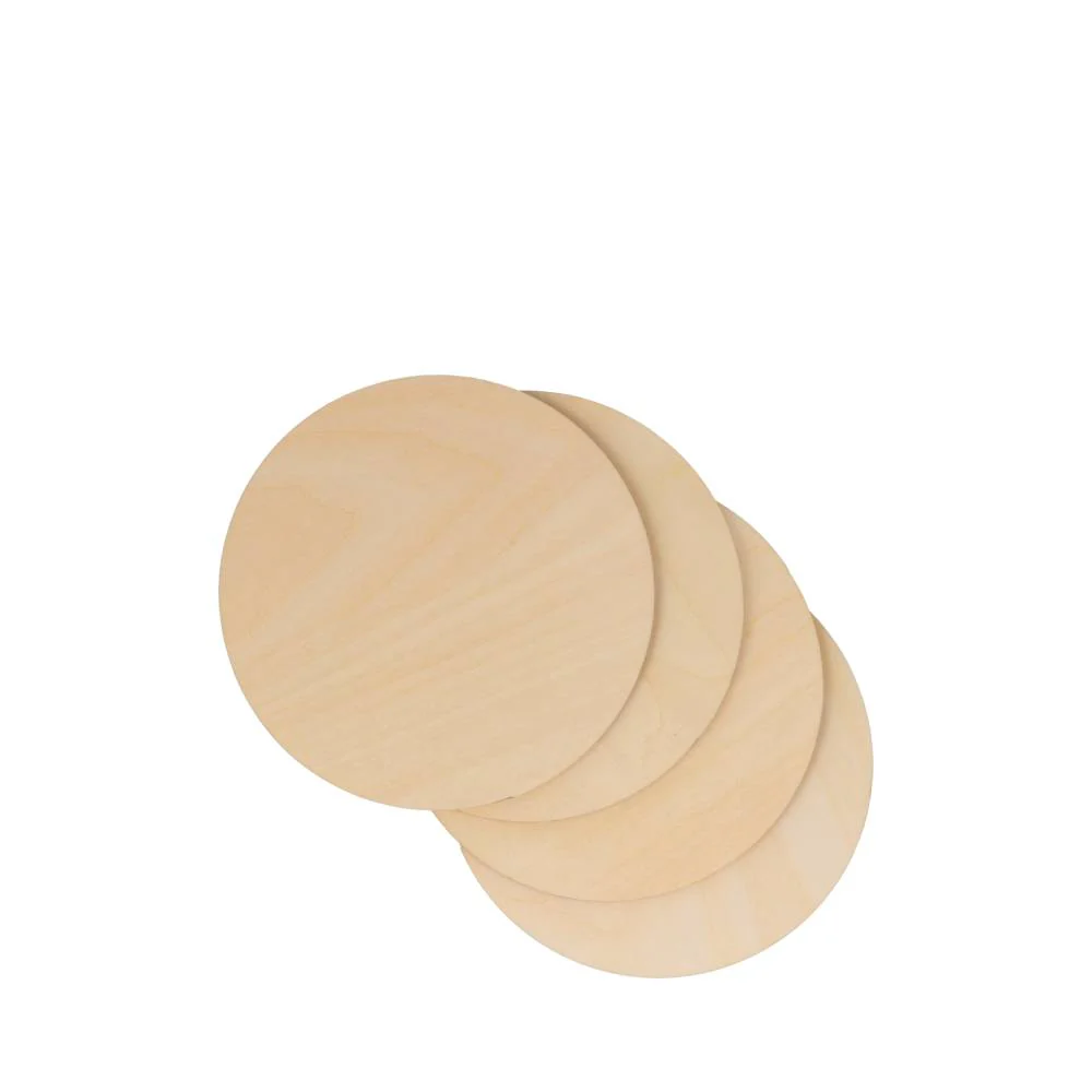 Set 4 Posavasos de Madera Redondos - Image 2