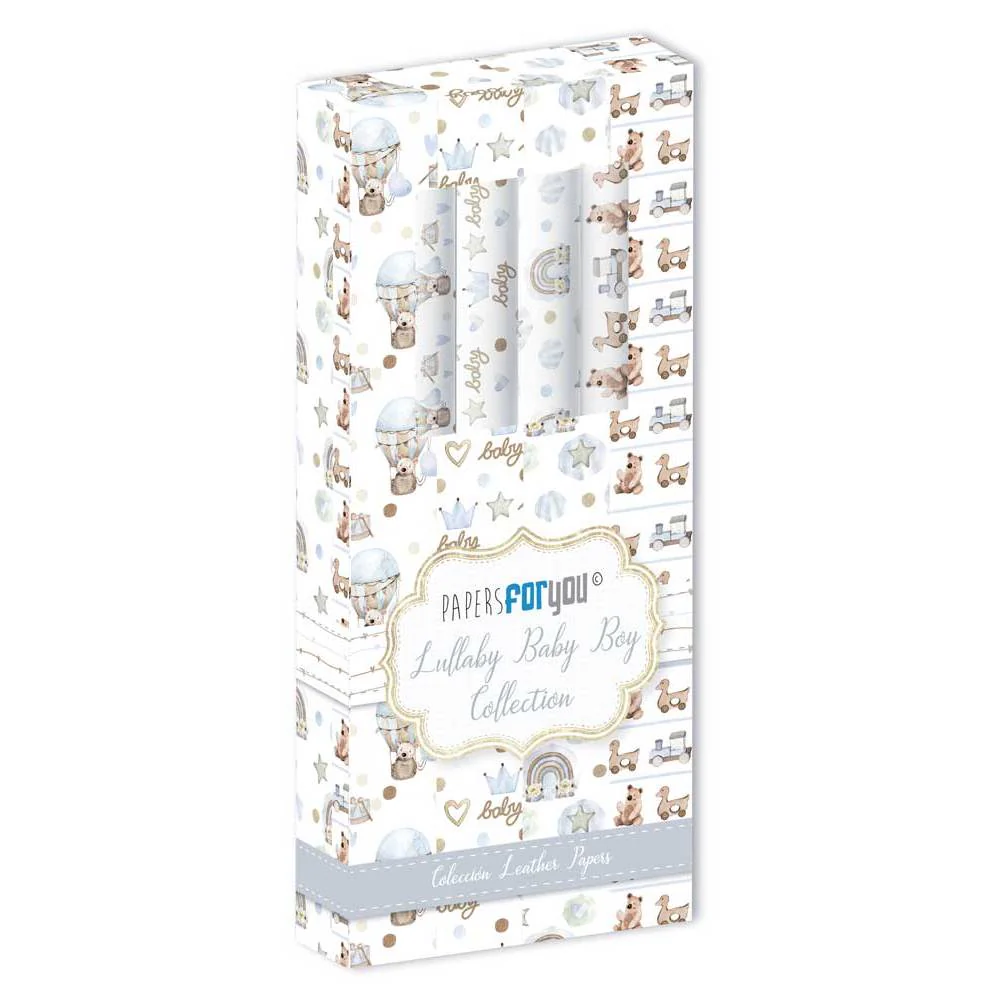 Set 4 Rollos Leather Paper Lullaby Baby Boy Papers For You
