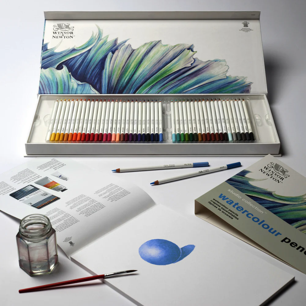 Set 48 Lápices Acuarelables Studio + Bloc + Pincel Winsor & Newton - Image 4