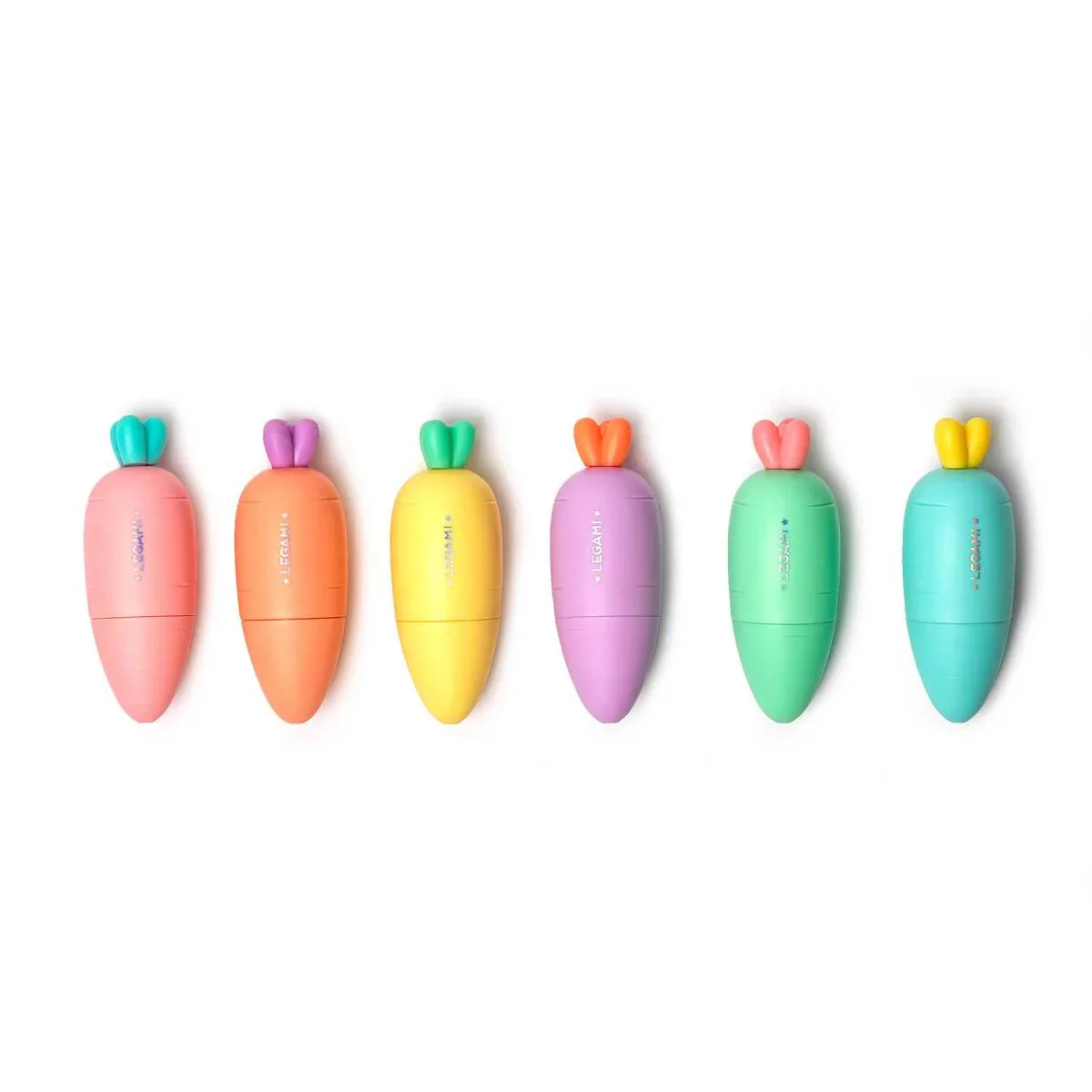 Set 6 Mini Subrayadores Pastel Zanahorias Legami