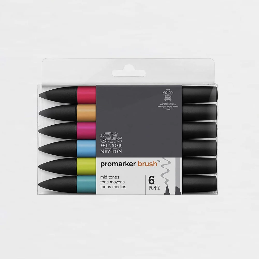 Set 6 Rotuladores BrushMARKER Tonos Medios - Image 2