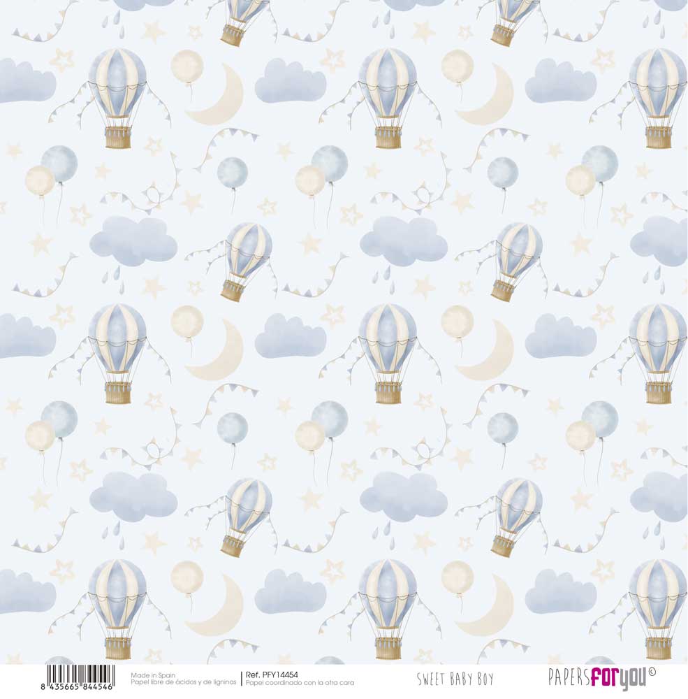 Set 8 Papeles Entelados Sweet Baby Boy Papers For You - Image 5