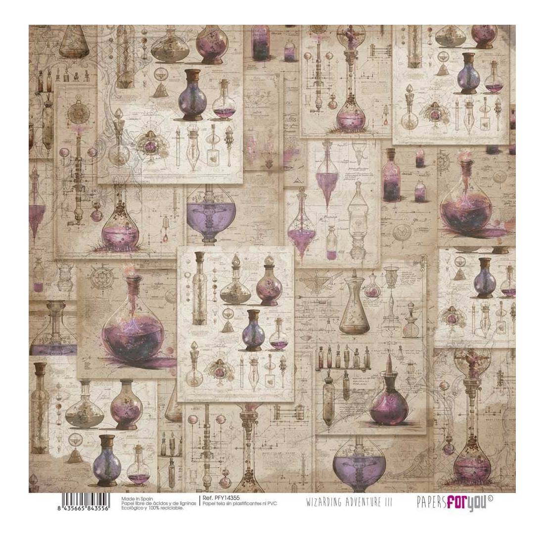 Set 8 Papeles Entelados Wizarding Adventure III Papers For You - Image 7