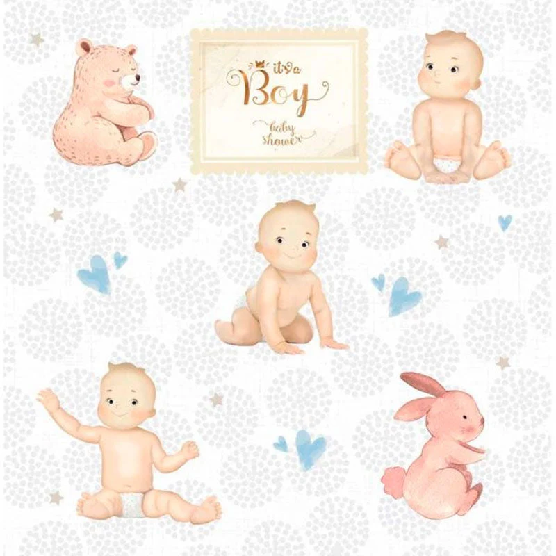 Set 8 Papeles Scrap Baby Boy World 30x30 Papers For You - Image 3