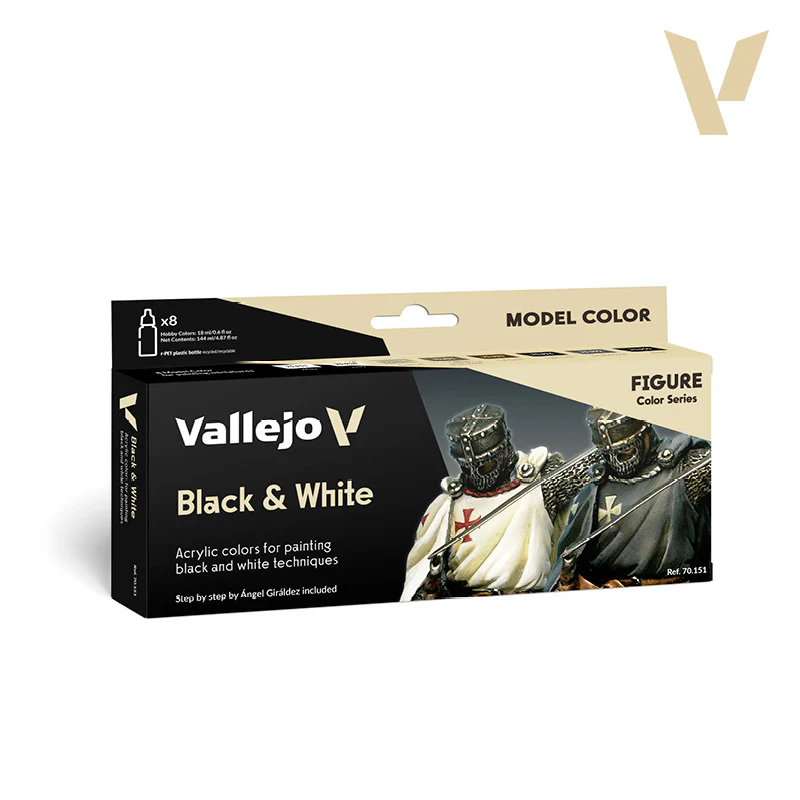 Set Acrílicos Black & White Vallejo Model Color - Image 3