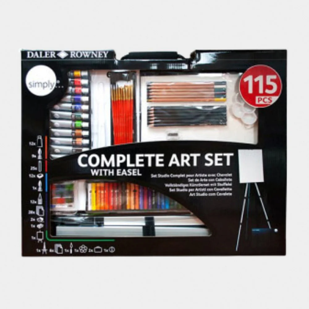 Set Bellas Artes con Caballete 115 Piezas Daler Rowney