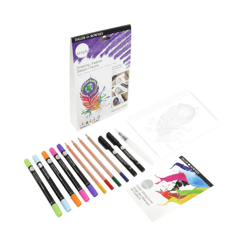 Set Colorear Dibujo Plumas Daler Rowney - Image 2