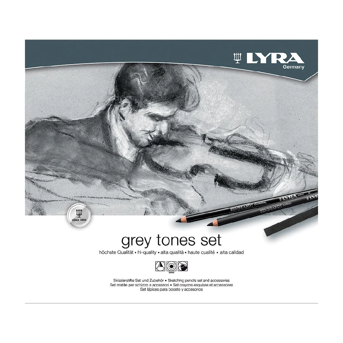 Set Lápices de Dibujo en Tonos Grises Lyra - Image 3
