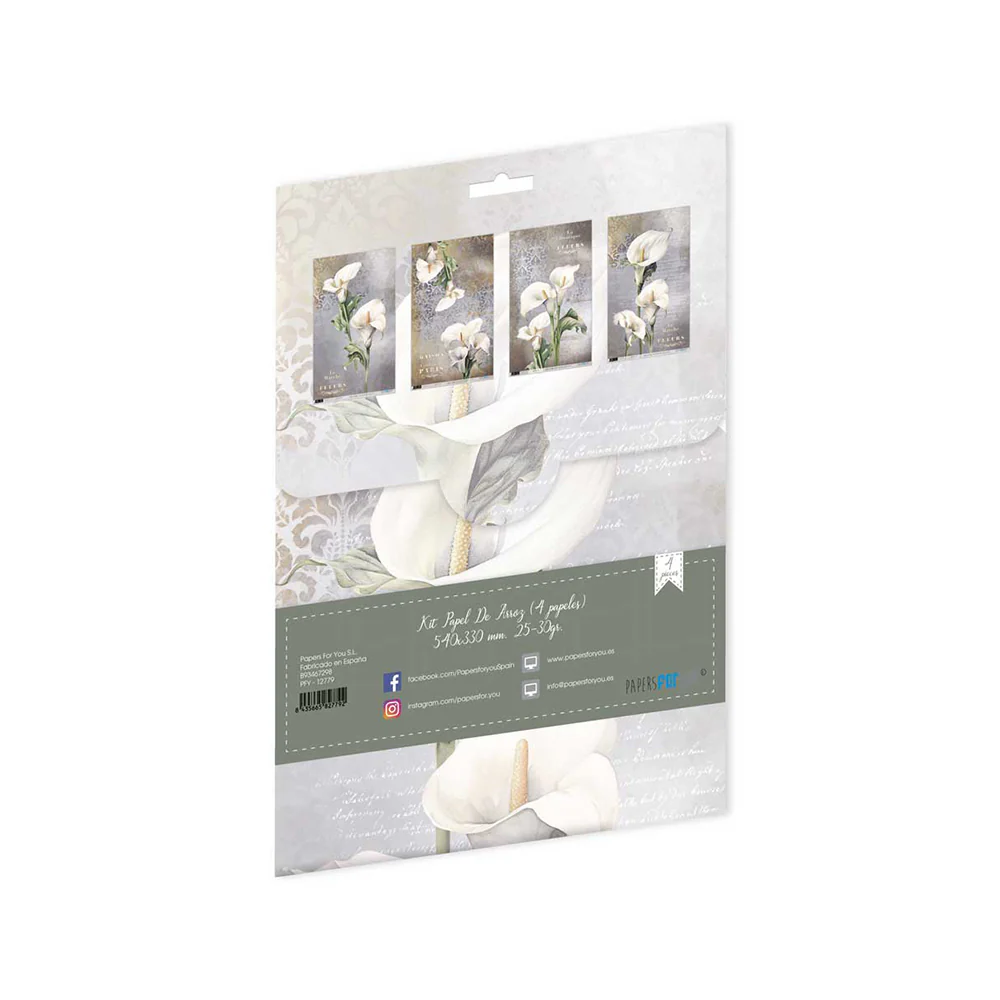 Set Papel Arroz 54x33 La Vie En Fleurs Calla Lily - Image 2