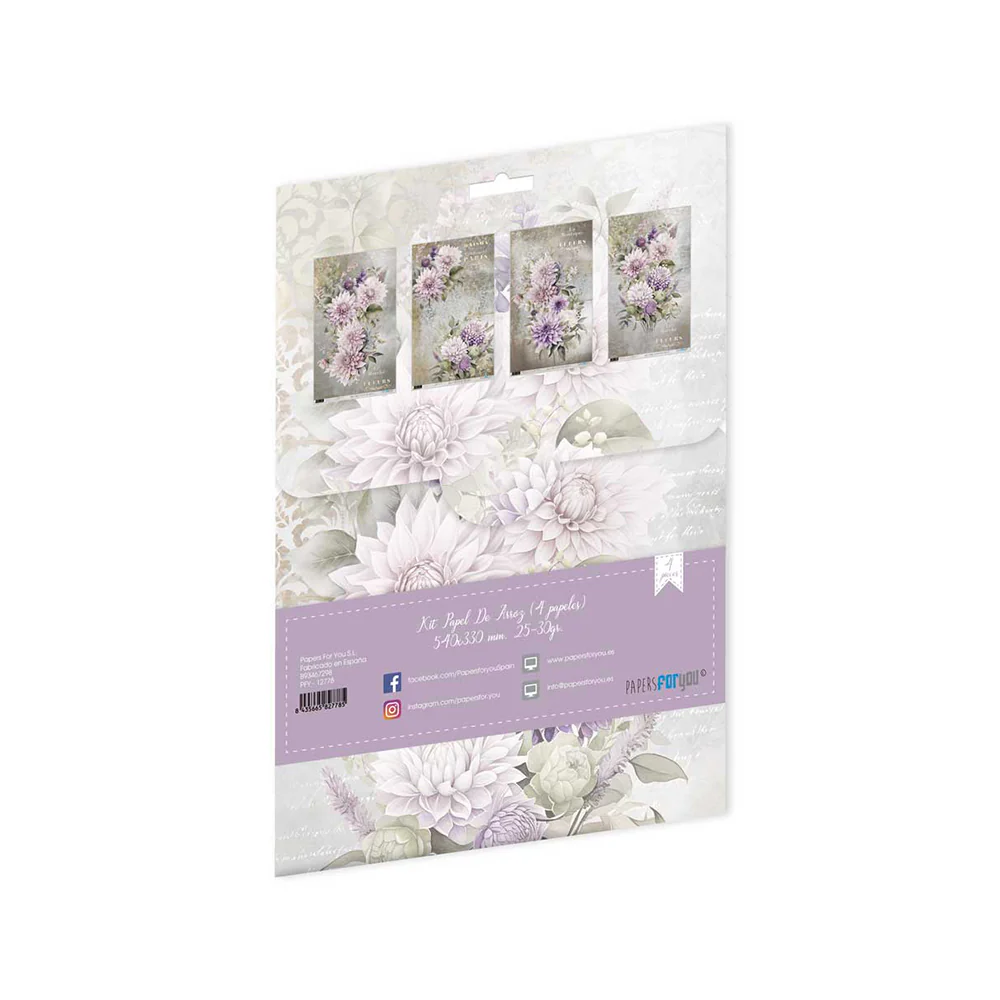 Set Papel Arroz 54x33 La Vie En Fleurs Dahlias - Image 2