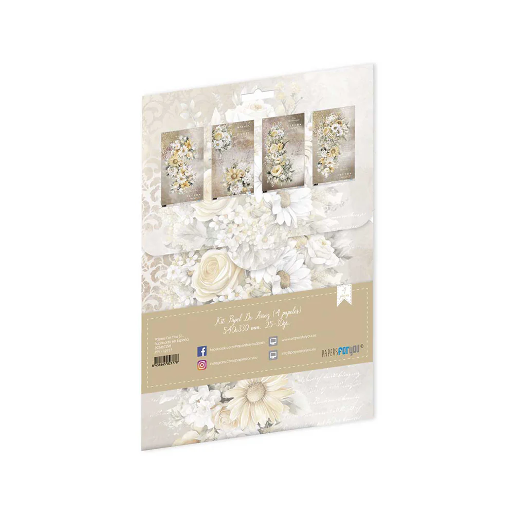 Set Papel Arroz 54x33 La Vie En Fleurs Daisies - Image 2