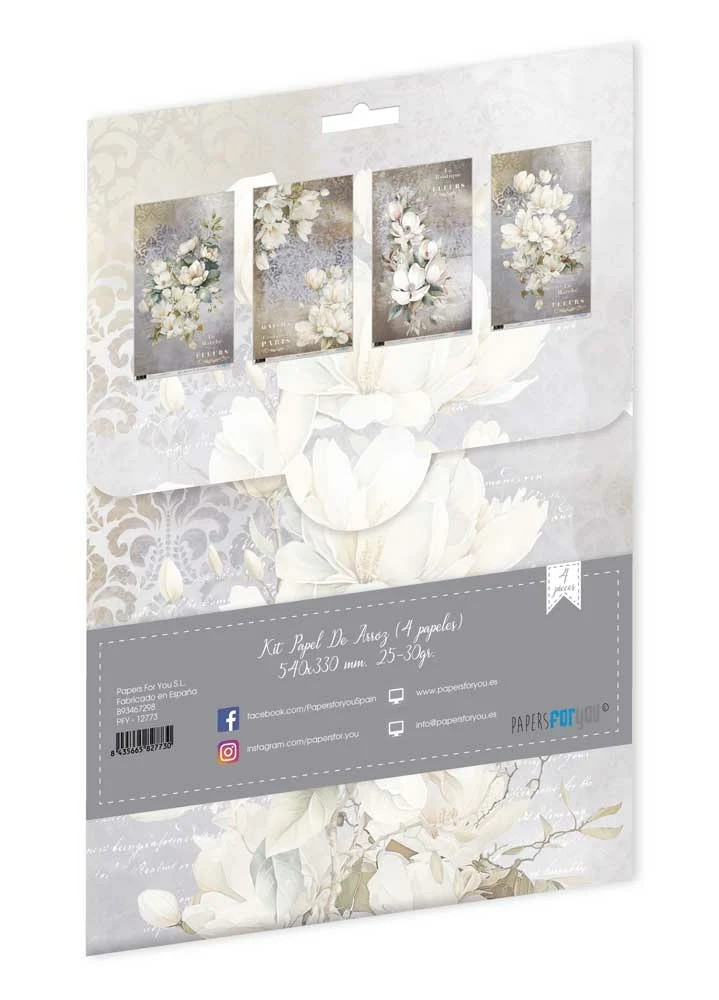 Set Papel Arroz 54x33 La Vie En Fleurs Magnolias - Image 2
