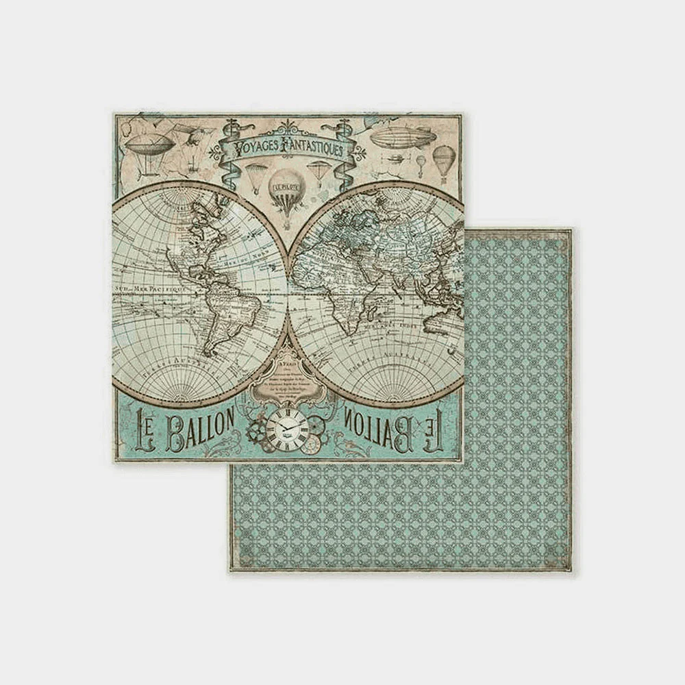 Set Papel Scrap Voyages Fantastiques 8x8 Stamperia - Image 10