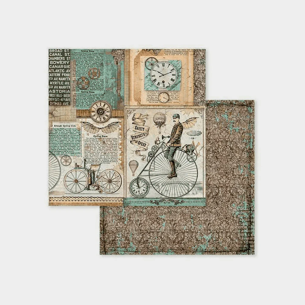 Set Papel Scrap Voyages Fantastiques 8x8 Stamperia - Image 2