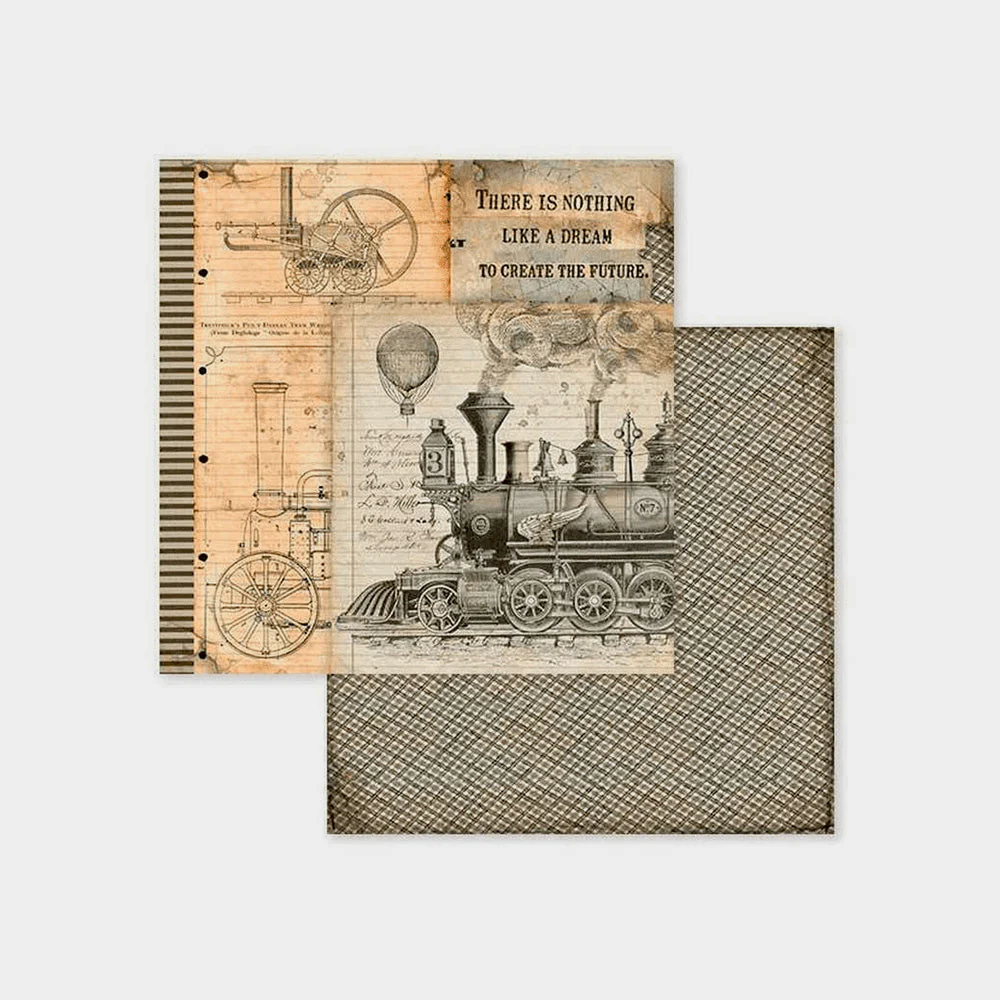 Set Papel Scrap Voyages Fantastiques 8x8 Stamperia - Image 3