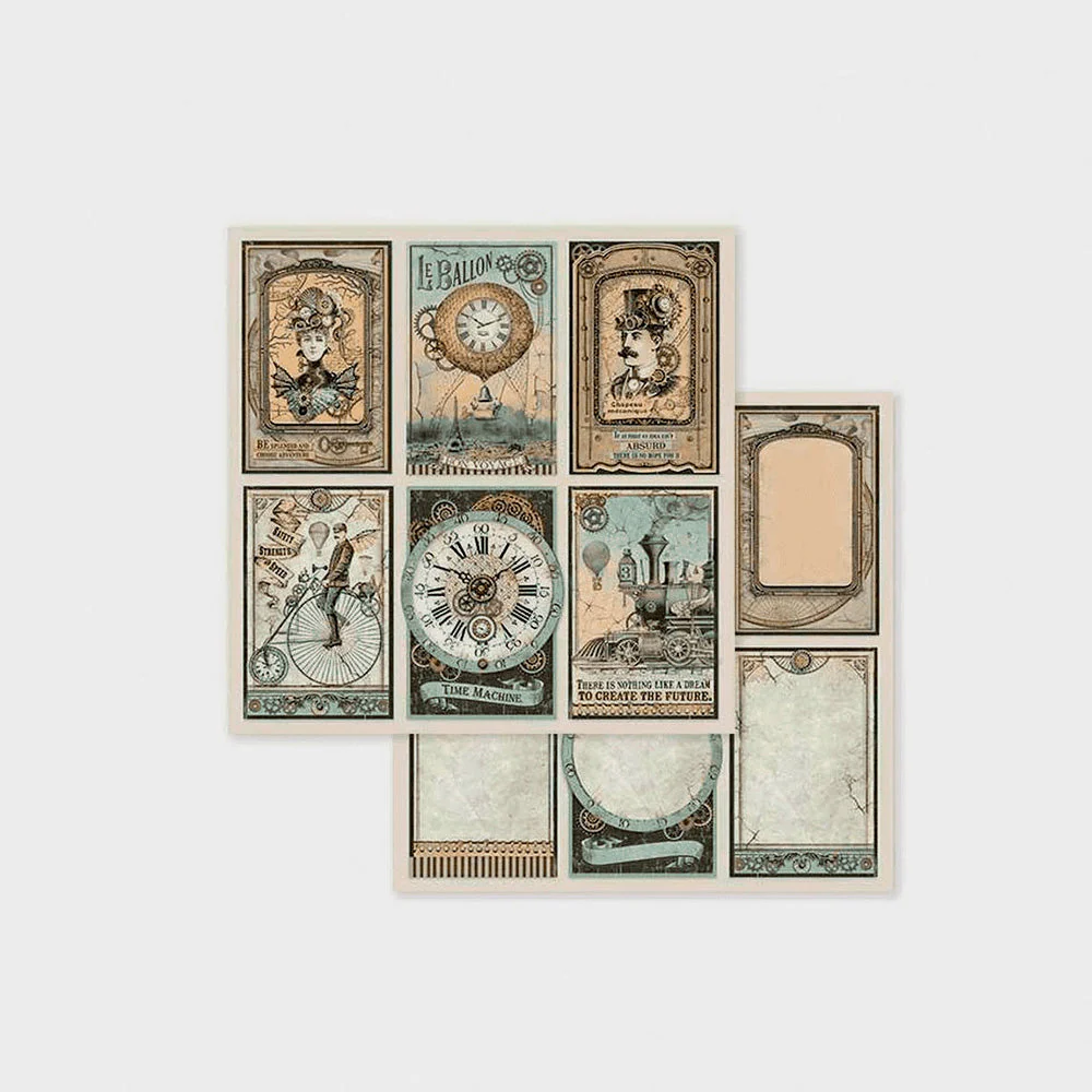 Set Papel Scrap Voyages Fantastiques 8x8 Stamperia - Image 4
