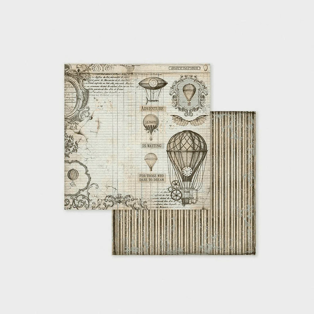 Set Papel Scrap Voyages Fantastiques 8x8 Stamperia - Image 5