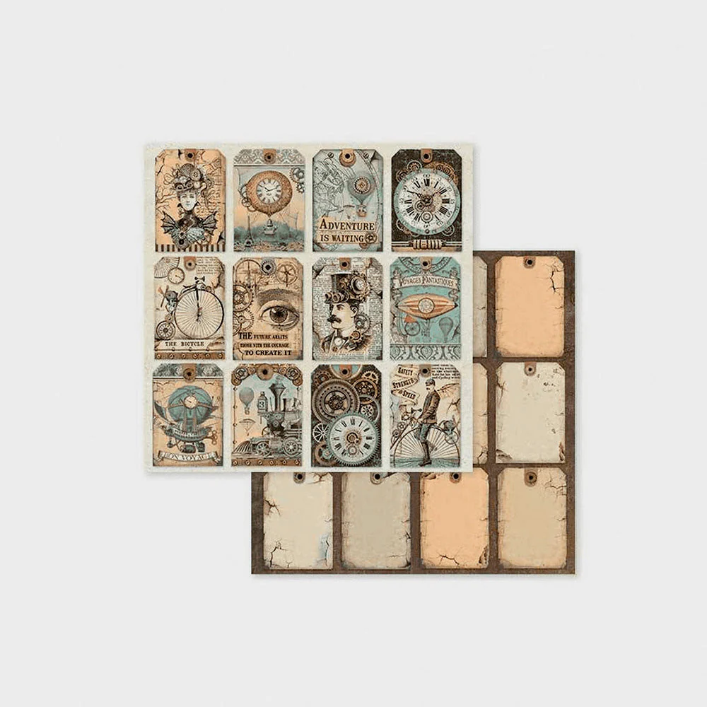 Set Papel Scrap Voyages Fantastiques 8x8 Stamperia - Image 6