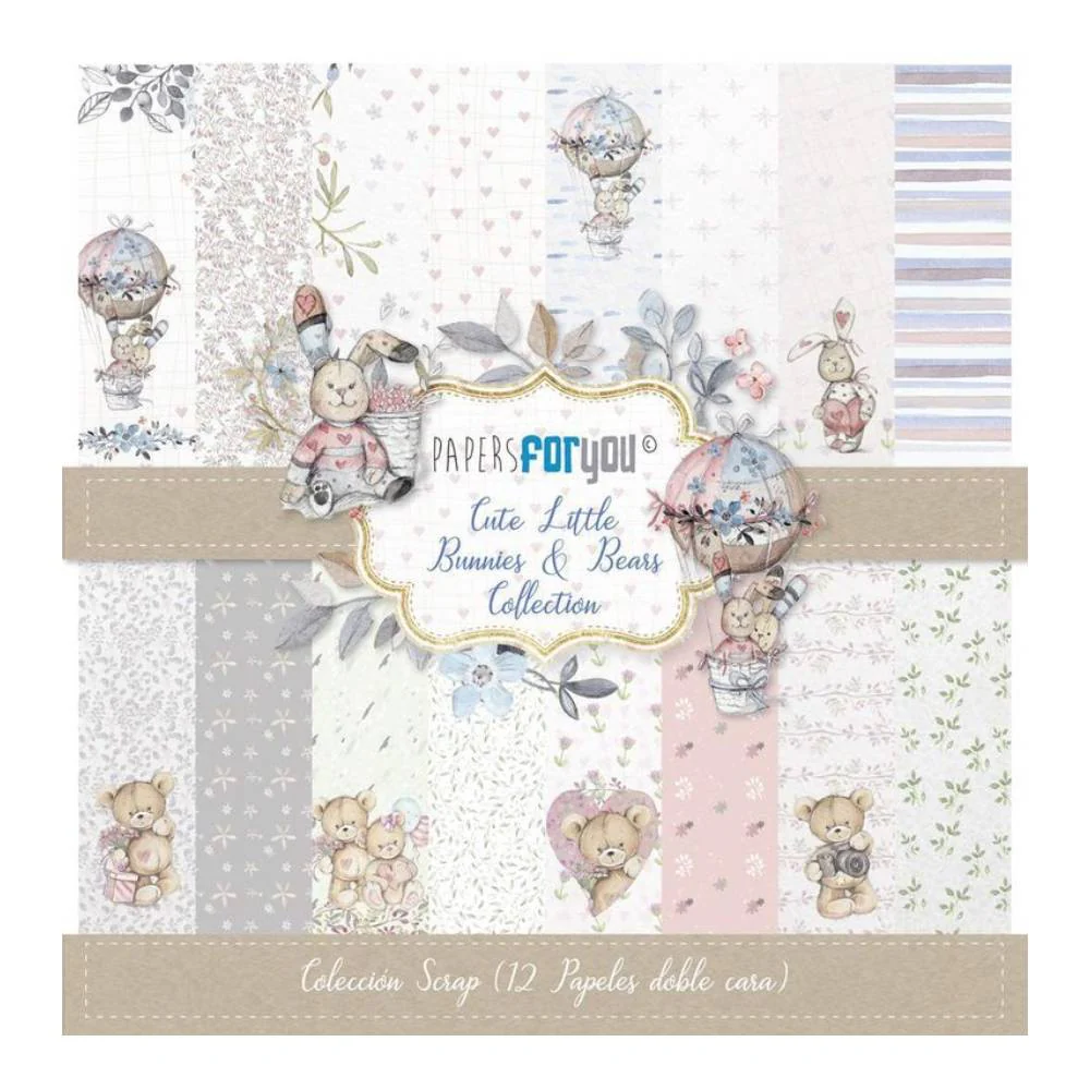 Set Papeles Scrap 30x30 Bunnies Papers For You