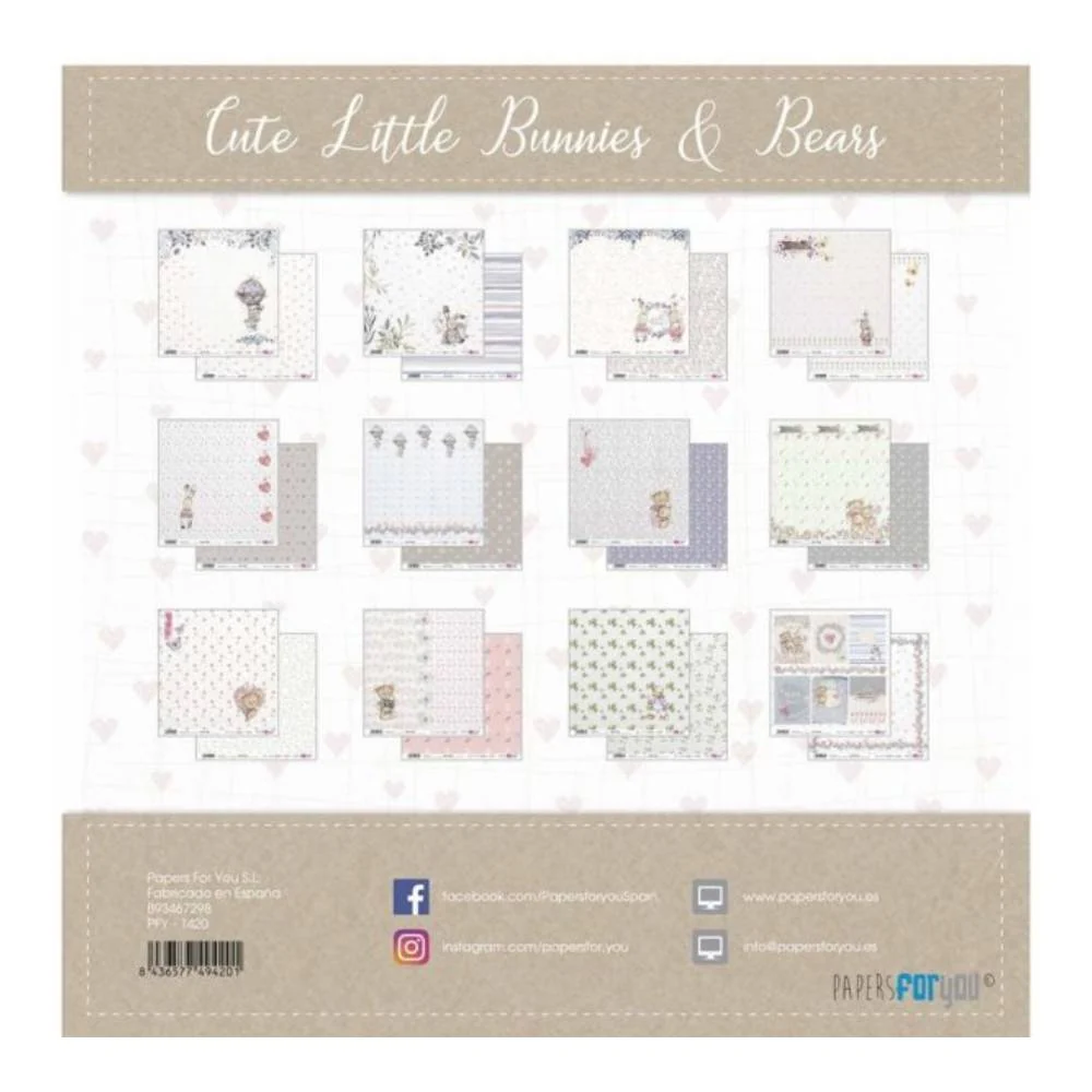 Set Papeles Scrap 30x30 Bunnies Papers For You - Image 2