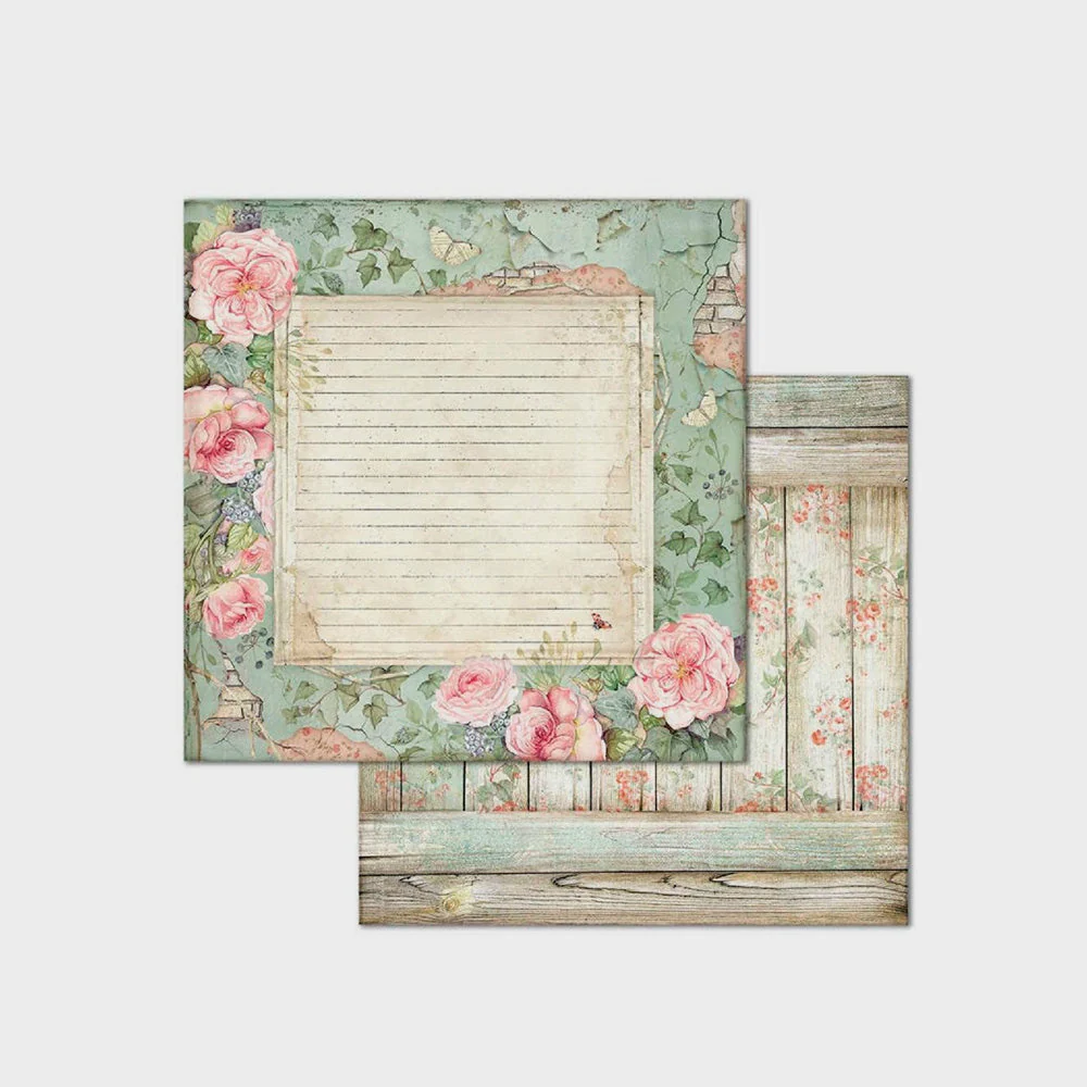 Set Papeles Scrap House of Roses 12x12" 10 Hojas Stamperia - Image 10