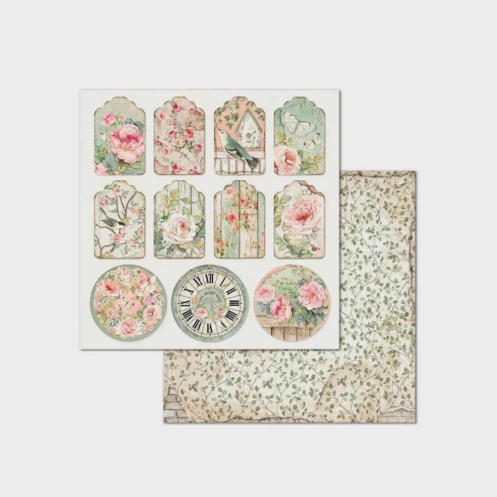 Set Papeles Scrap House of Roses 12x12" 10 Hojas Stamperia - Image 2