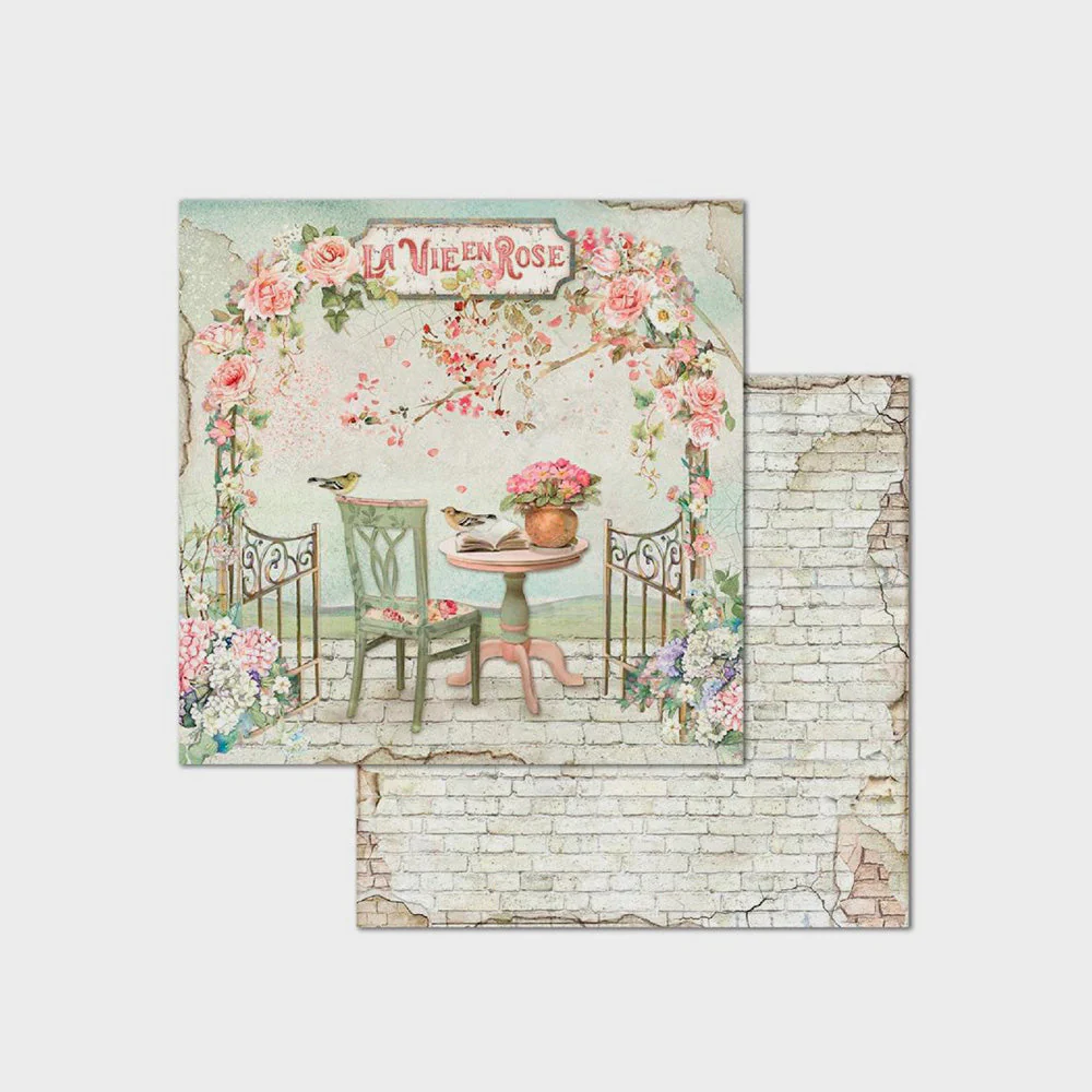 Set Papeles Scrap House of Roses 12x12" 10 Hojas Stamperia - Image 4