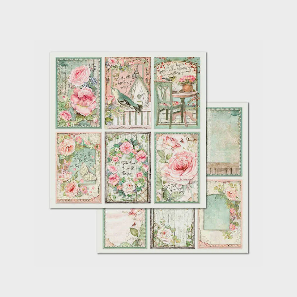 Set Papeles Scrap House of Roses 12x12" 10 Hojas Stamperia - Image 5