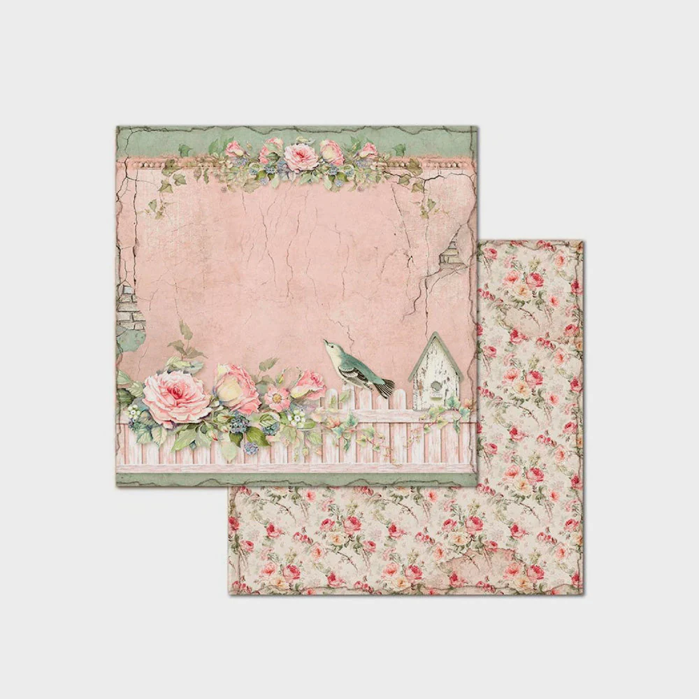 Set Papeles Scrap House of Roses 12x12" 10 Hojas Stamperia - Image 7