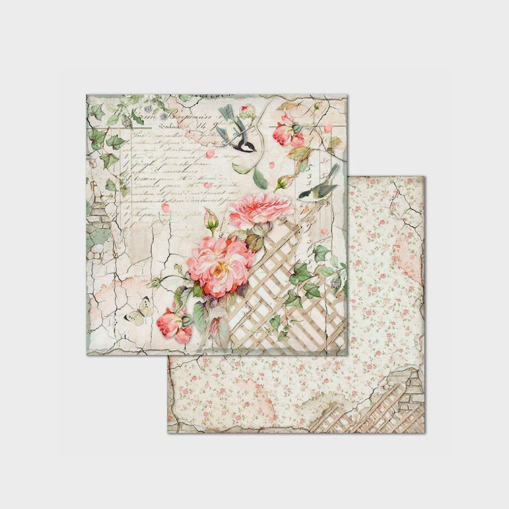 Set Papeles Scrap House of Roses 12x12" 10 Hojas Stamperia - Image 8