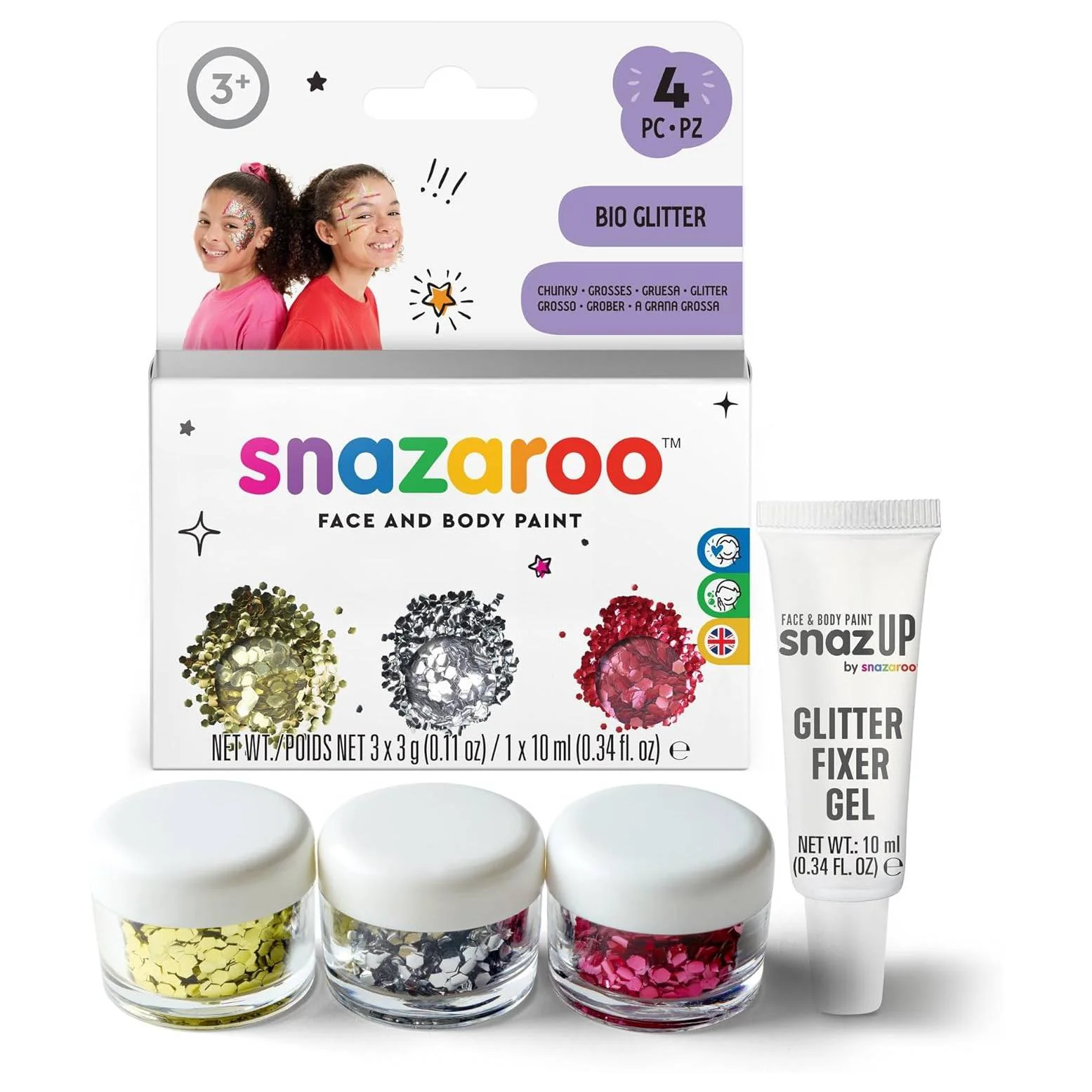 Set Purpurina Biodegradable Gruesa Snazaroo
