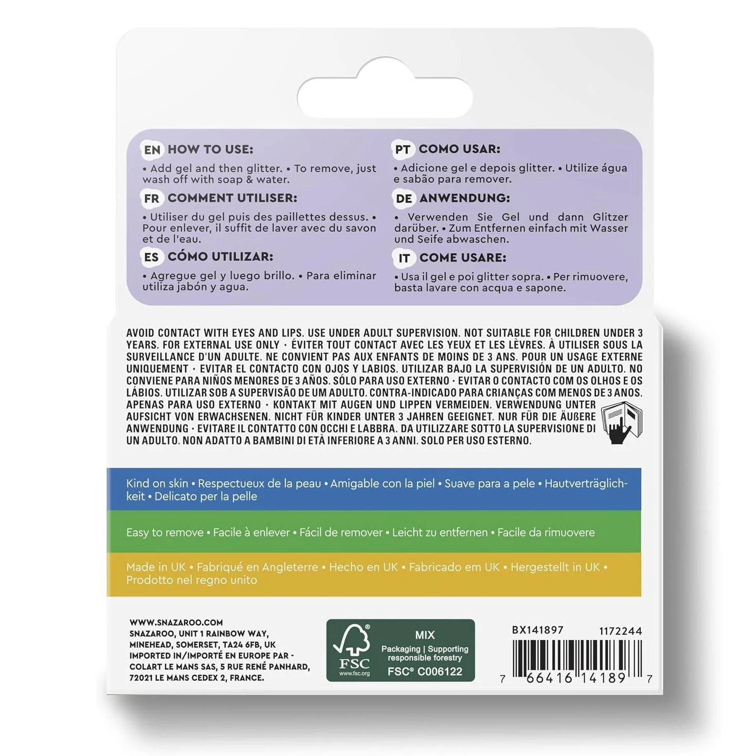 Set Purpurina Biodegradable Gruesa Snazaroo - Image 2