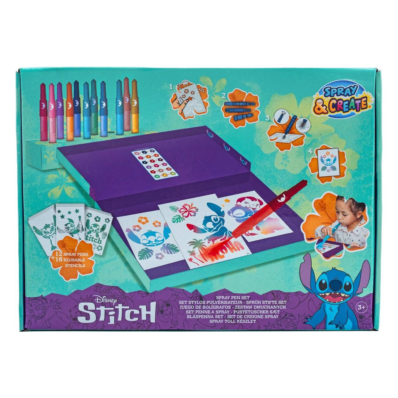 Set Rotuladores Aerógrafos Stitch Disney