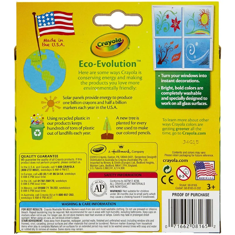 Set Rotuladores Lavables para Ventana CRAYOLA 8 unidades - Image 3