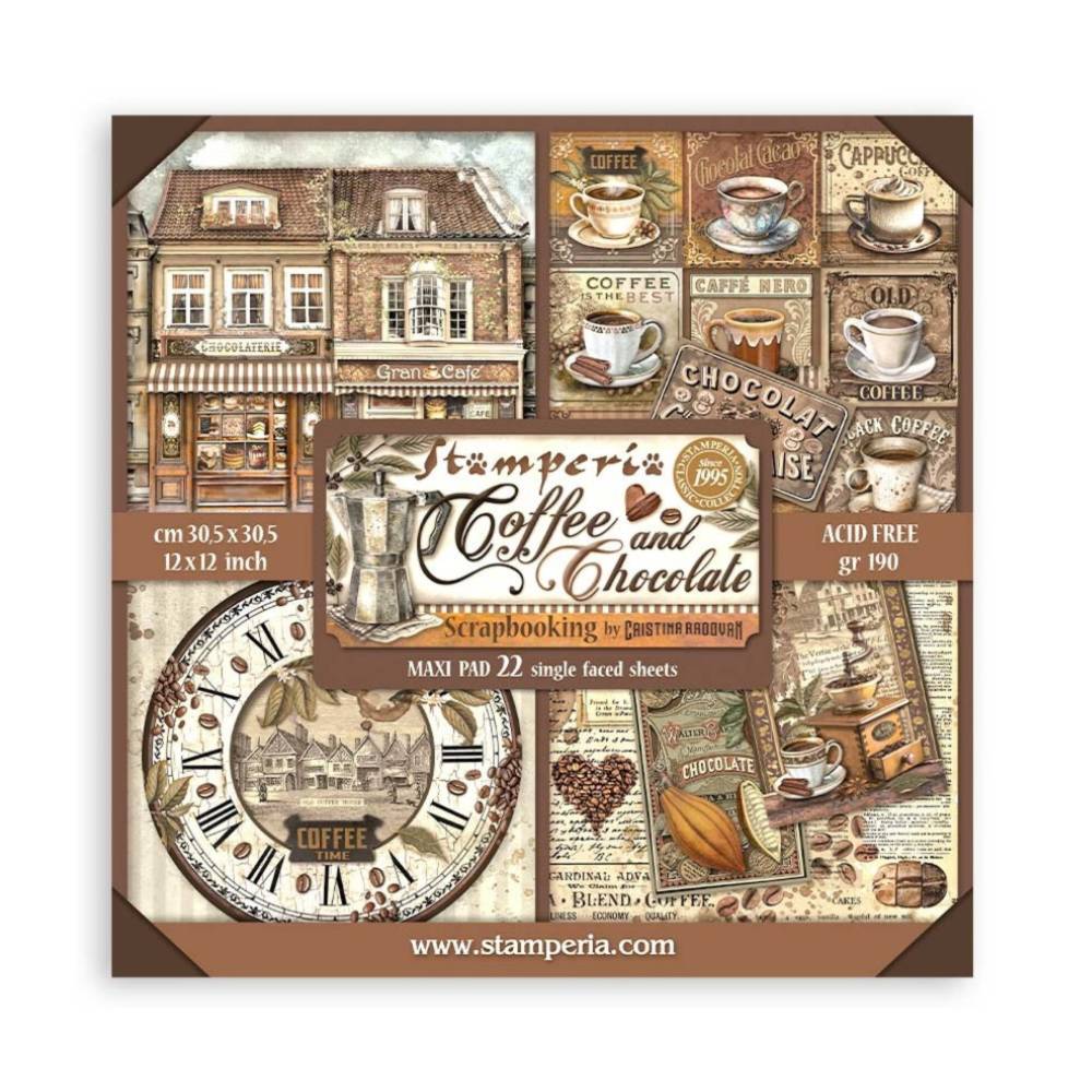 Set Scrap 22 Hojas Coffee & Chocolate