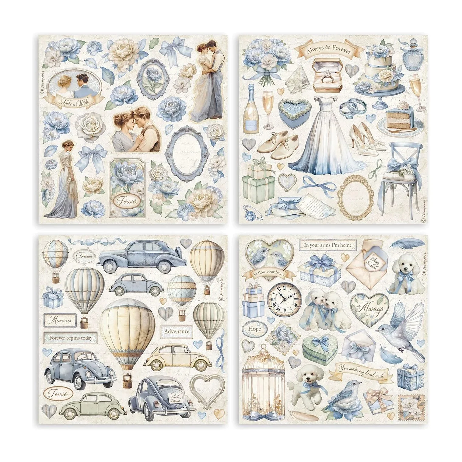 Stickers 4 Hojas Timeless Stamperia - Image 2