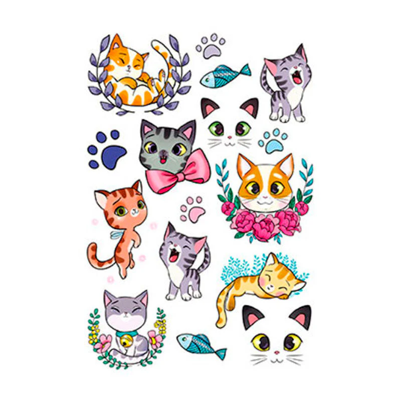 Tatuaje Temporal Gatos Avenue Mandarine - Image 2