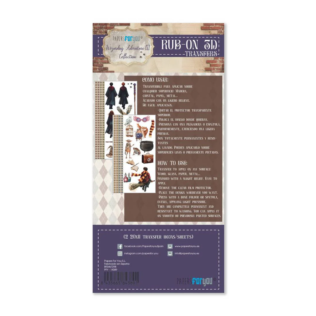 Transferibles Rub-On 3D Wizarding Adventure III Papers For You - Image 2