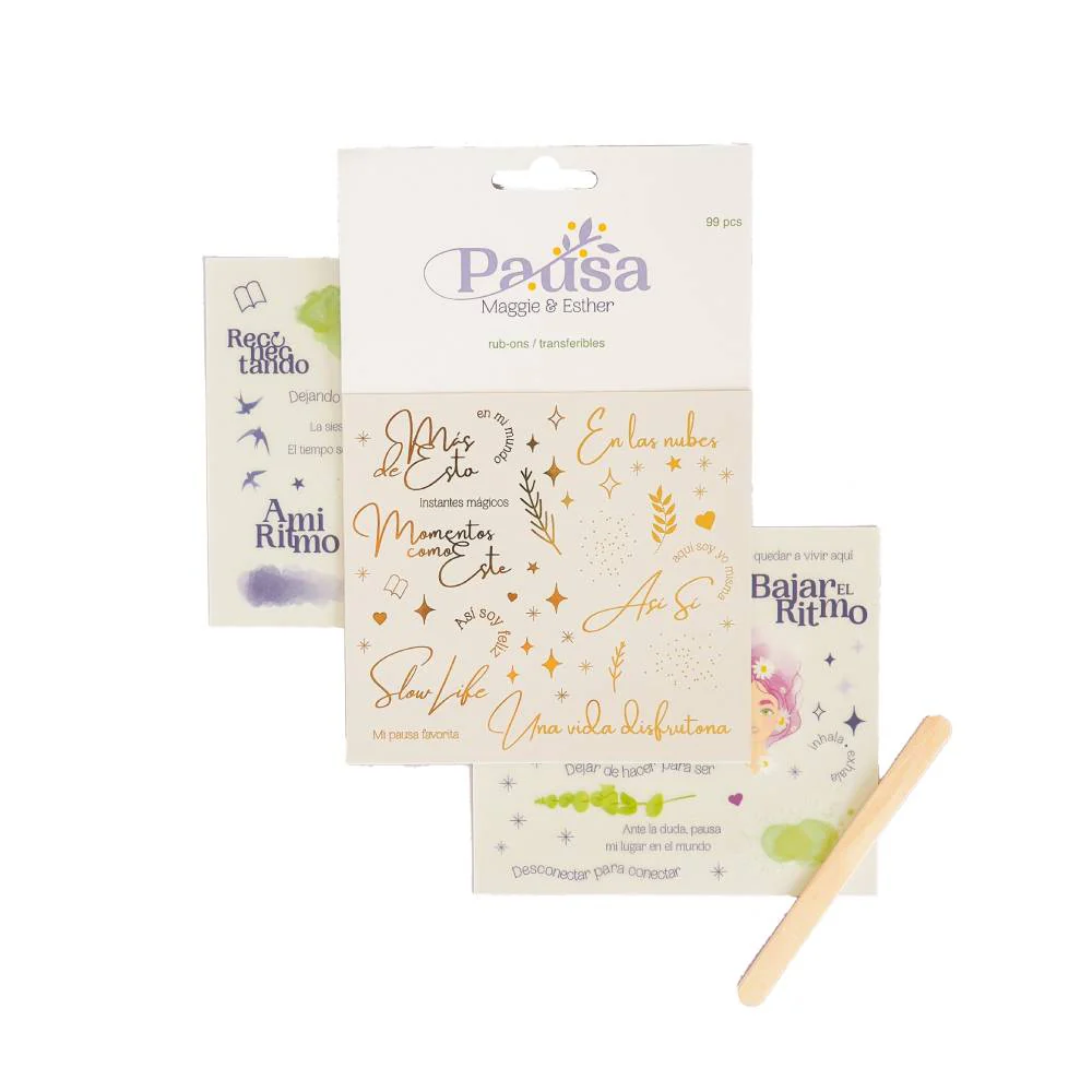 Transferibles Rub-On con Foil Pausa Maggie & Esther Basic Crea