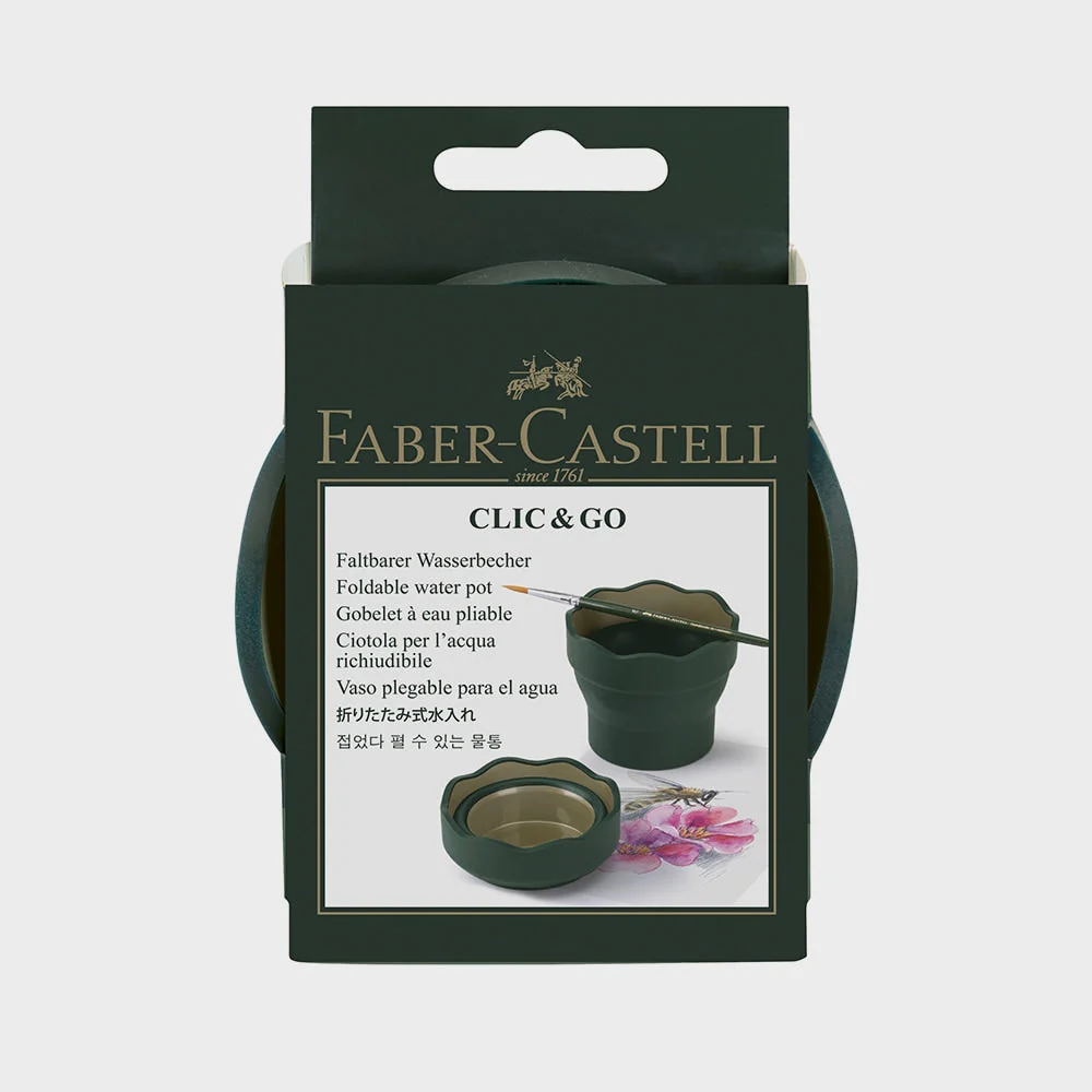 Vaso Plegable para Agua Clic&Go Verde Oscuro Faber Castell - Image 2