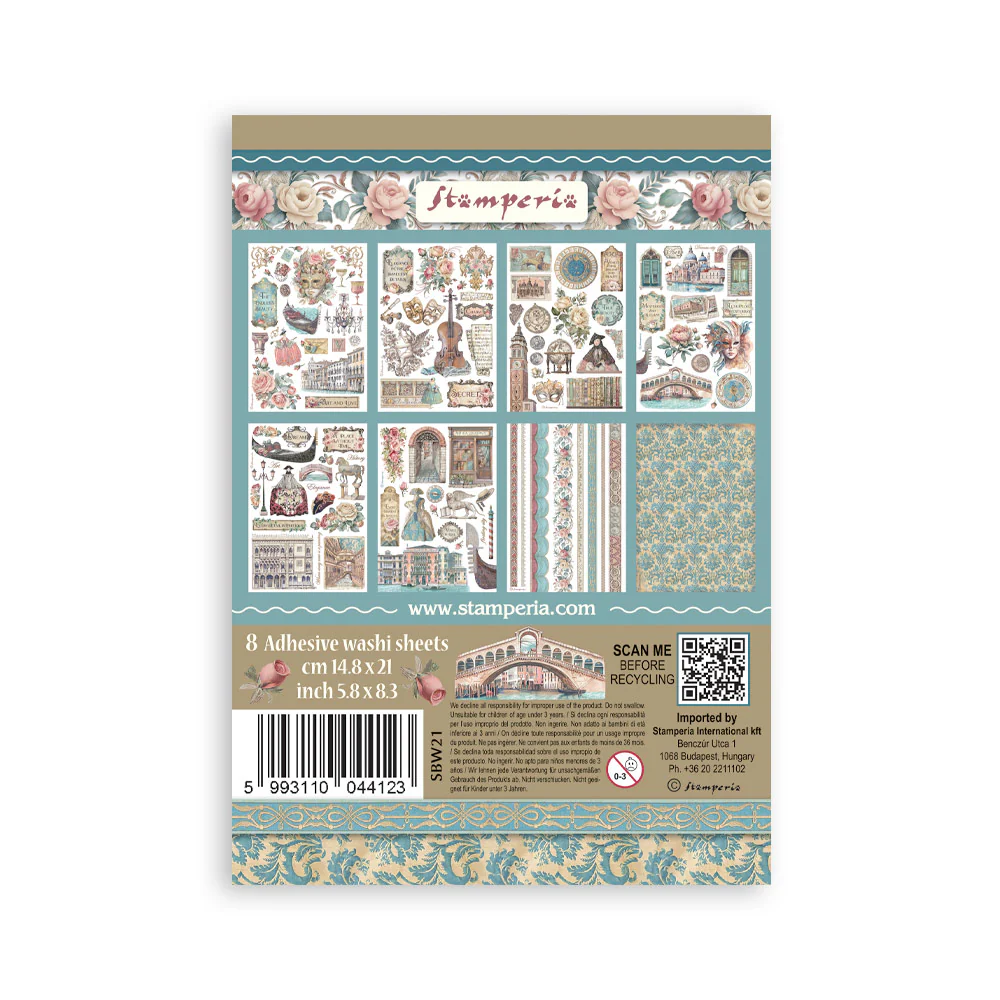 Washi Pad 8 Hojas A5 Venice City of Art Stamperia - Image 10