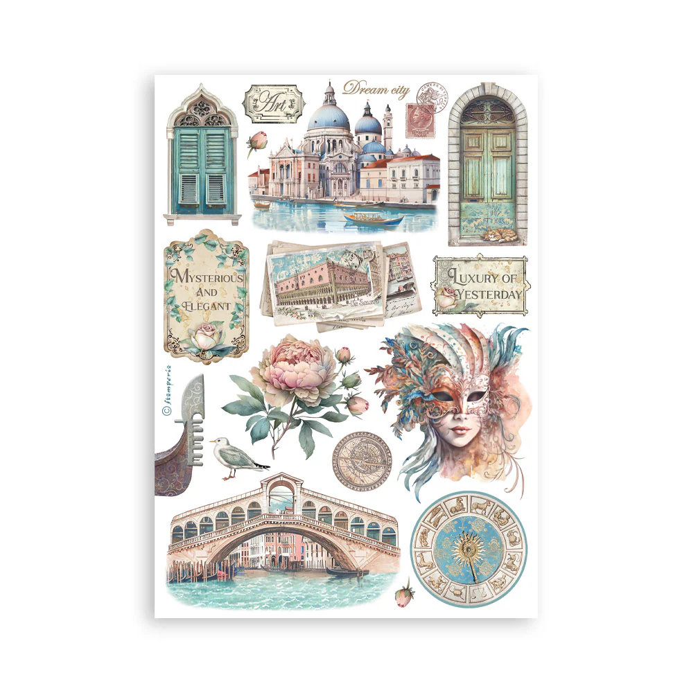 Washi Pad 8 Hojas A5 Venice City of Art Stamperia - Image 5