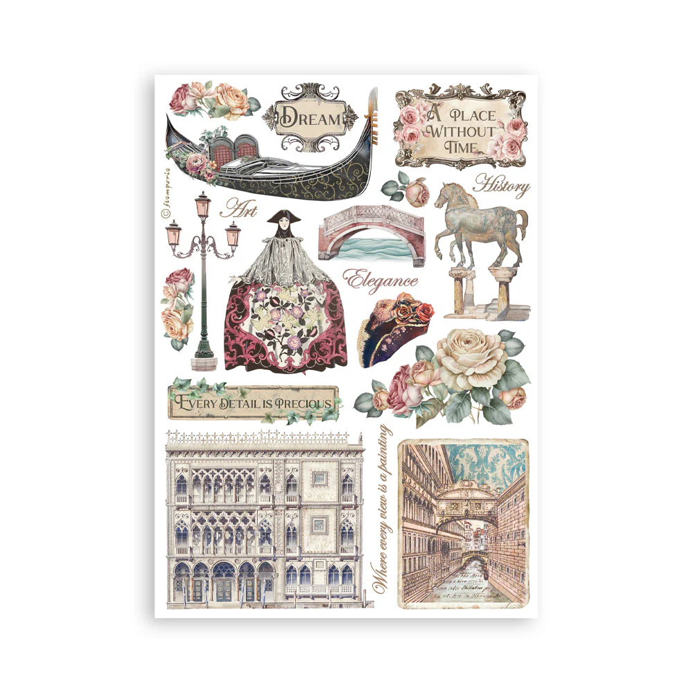 Washi Pad 8 Hojas A5 Venice City of Art Stamperia - Image 6
