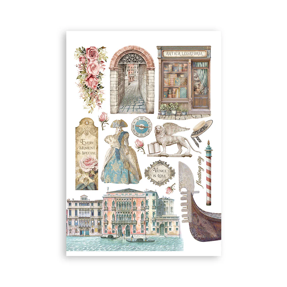 Washi Pad 8 Hojas A5 Venice City of Art Stamperia - Image 7